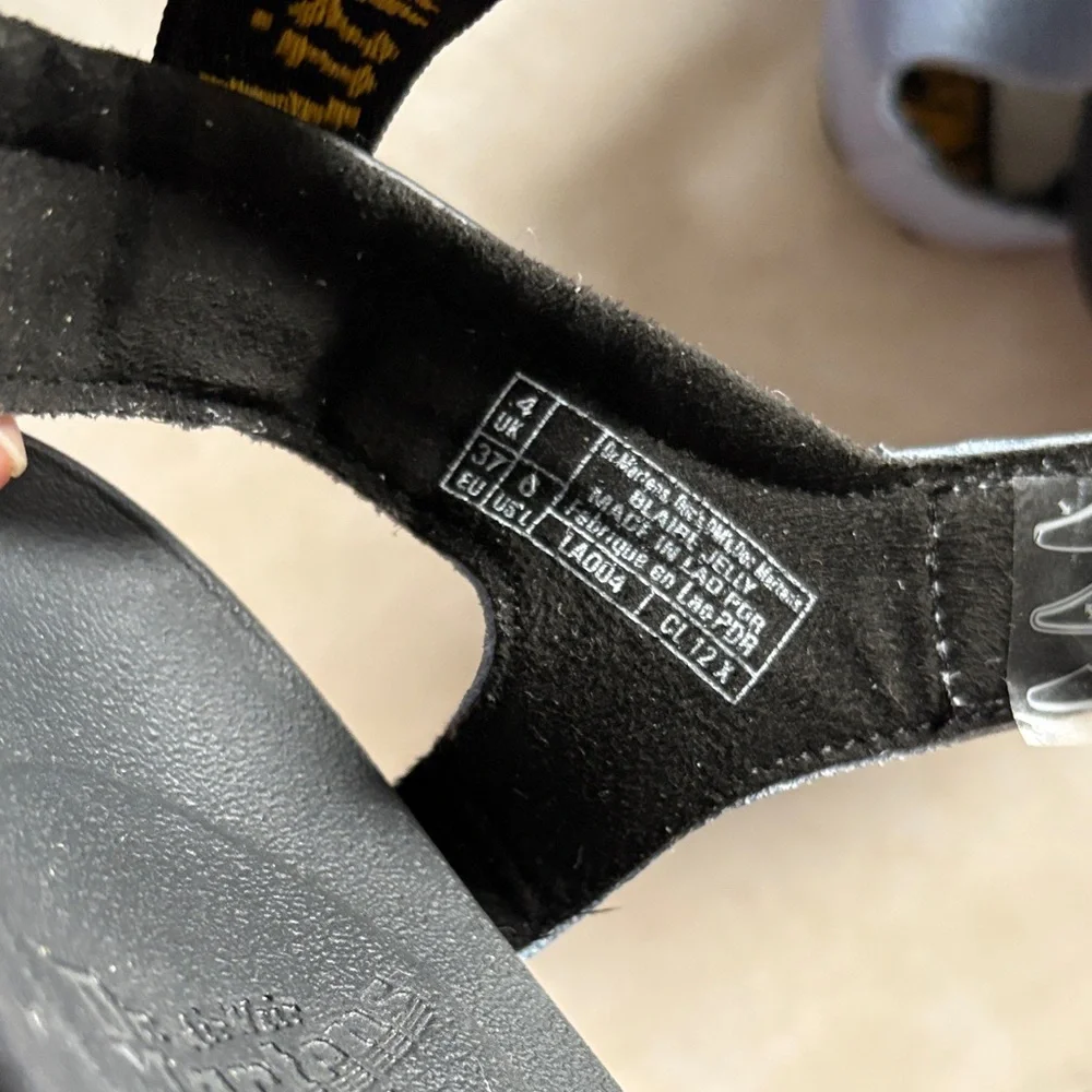 Dr. Martens Women's Blaire Jelly Glitter Strap Sandal Zen Blue - Picture 3 of 4